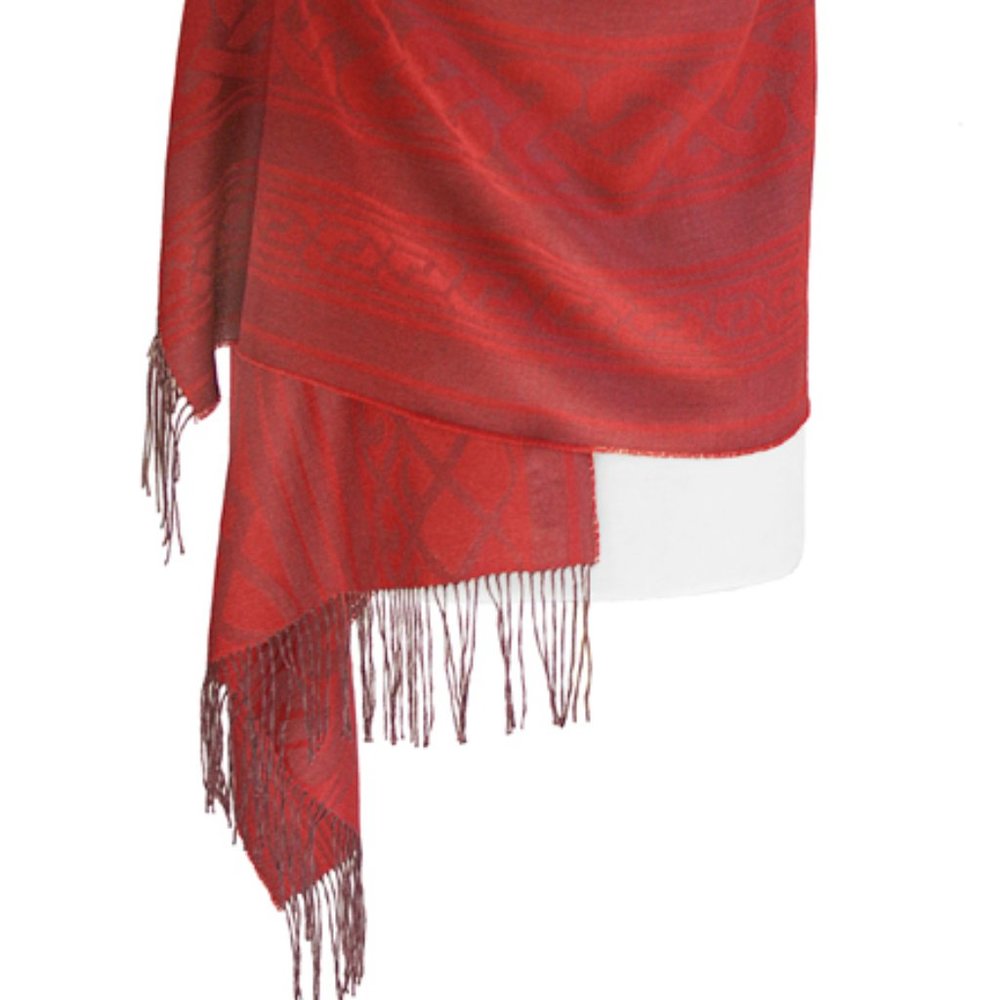 Twisted Rib Patterns Shawl. Made in Peru - Picture 3 of 4